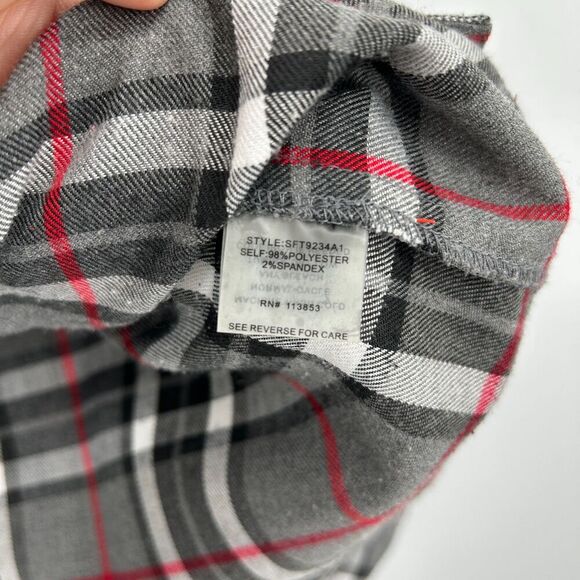 MARKET & SPRUCE Women's Gray Red Plaid Long Sleeve Button Up Shirt Size Medium - Picture 6 of 6